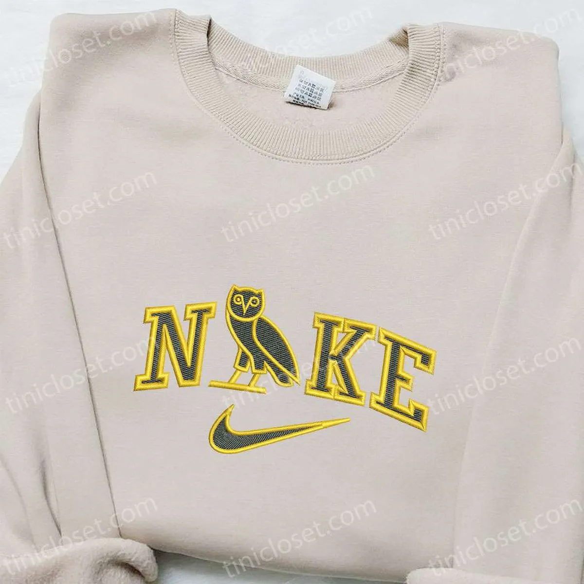 Nike x Owl Ovo Embroidered Hoodie, Custom Embroidered Shirt, Nike Inspired Embroidered T-shirt Nike x Owl Ovo Embroidered Hoodie, Custom Embroidered Shirt, Nike Inspired Embroidered T-shirt