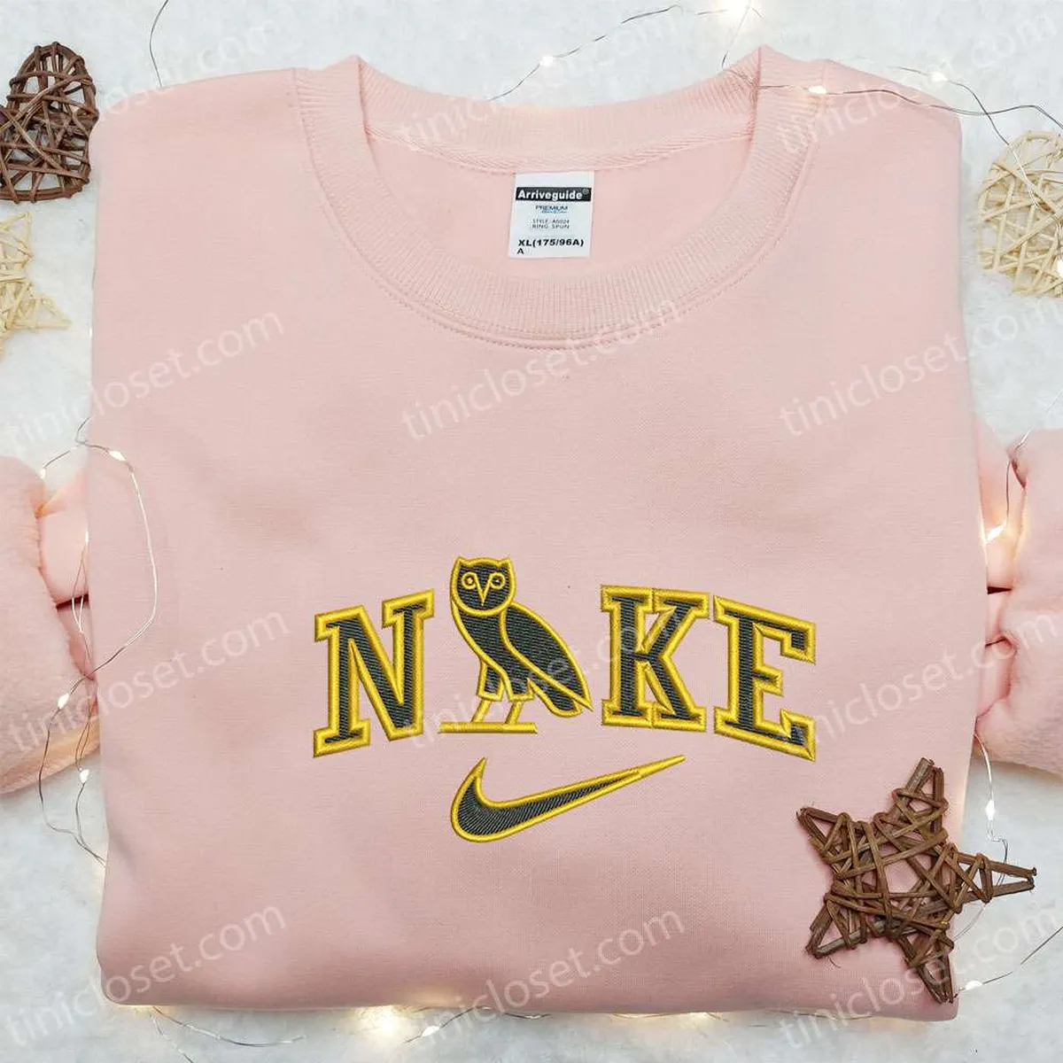 Nike x Owl Ovo Embroidered Hoodie, Custom Embroidered Shirt, Nike Inspired Embroidered T-shirt Nike x Owl Ovo Embroidered Hoodie, Custom Embroidered Shirt, Nike Inspired Embroidered T-shirt