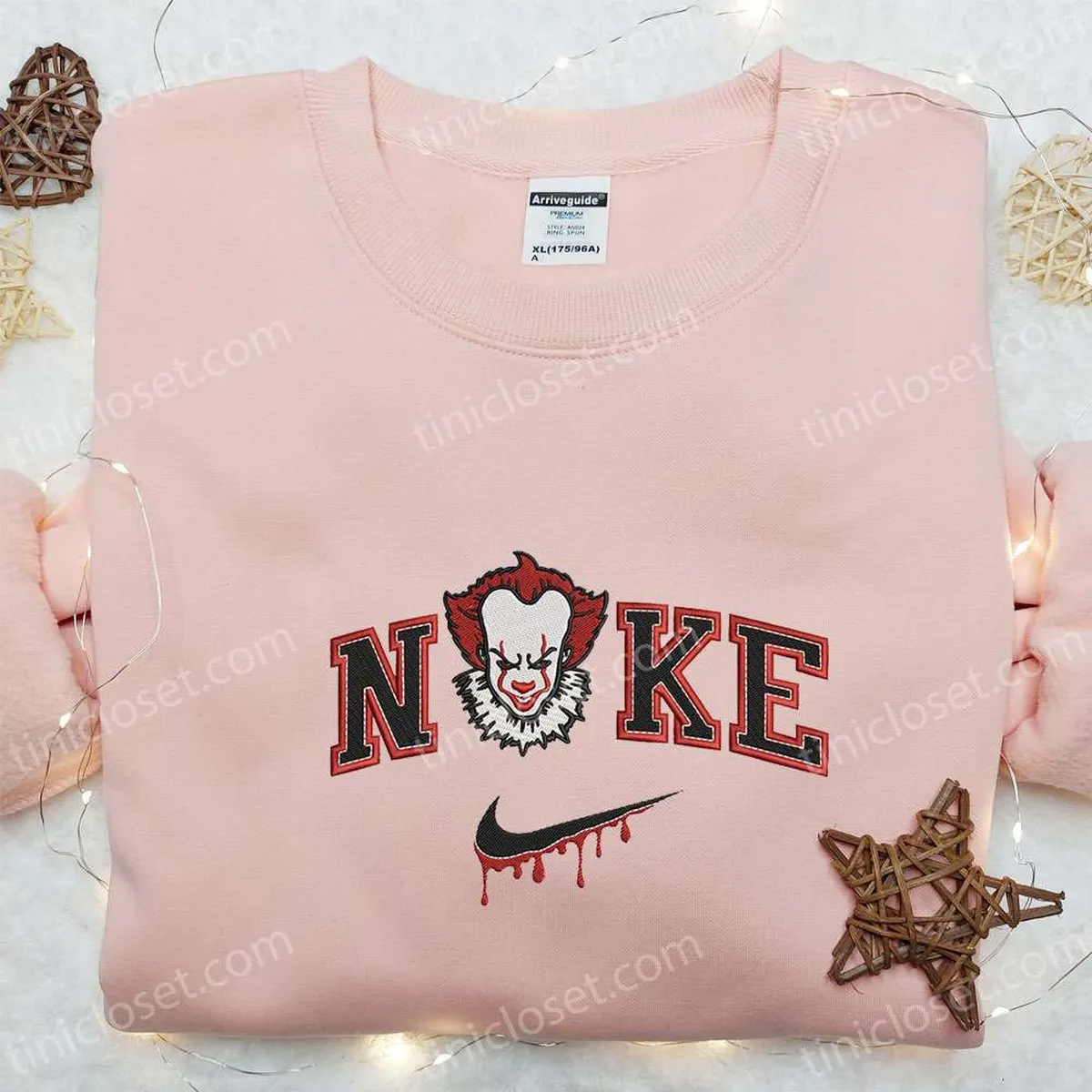 Nike x Pennywise Embroidered Sweatshirt, IT Movie Embroidered Shirt, Best Halloween Gift Ideas