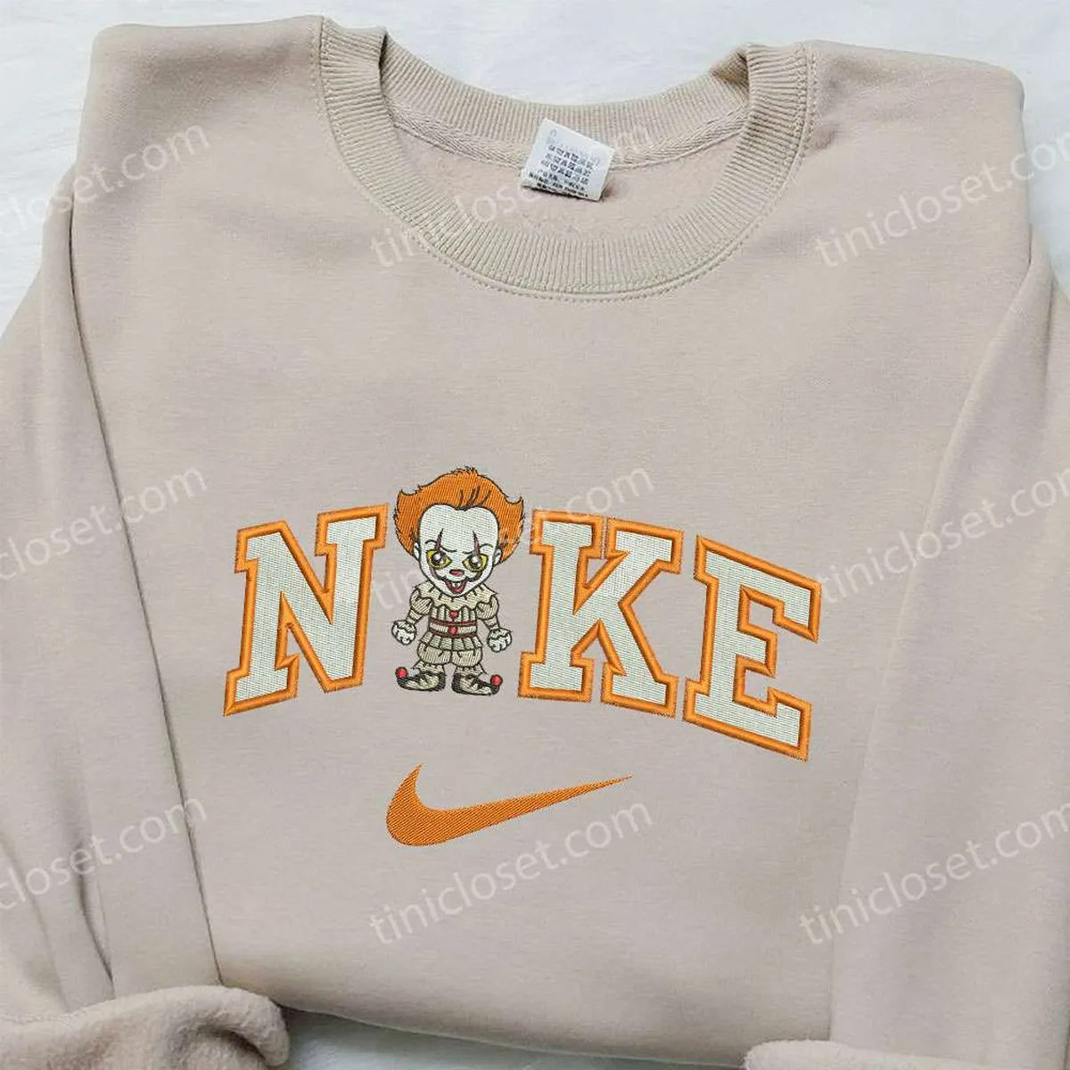 Nike x Pennywise Embroidered Sweatshirt, It Movie Embroidered Sweatshirt, Best Halloween Gift Ideas