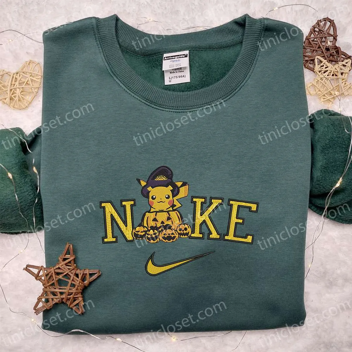 Nike x Pikachu Halloween Pumpkin Embroidered Shirt, Cute Halloween Embroidered Shirt, Pokemon Embroidered Shirt Nike x Pikachu Halloween Pumpkin Embroidered Shirt, Cute Halloween Embroidered Shirt, Pokemon Embroidered Shirt