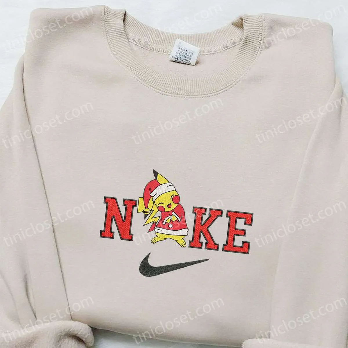 Nike x Pikachu Santa Claus Embroidered Shirt, Nike Anime Embroidered Sweatshirt, Pokemon Embroidered Hoodie Nike x Pikachu Santa Claus Embroidered Shirt, Nike Anime Embroidered Sweatshirt, Pokemon Embroidered Hoodie