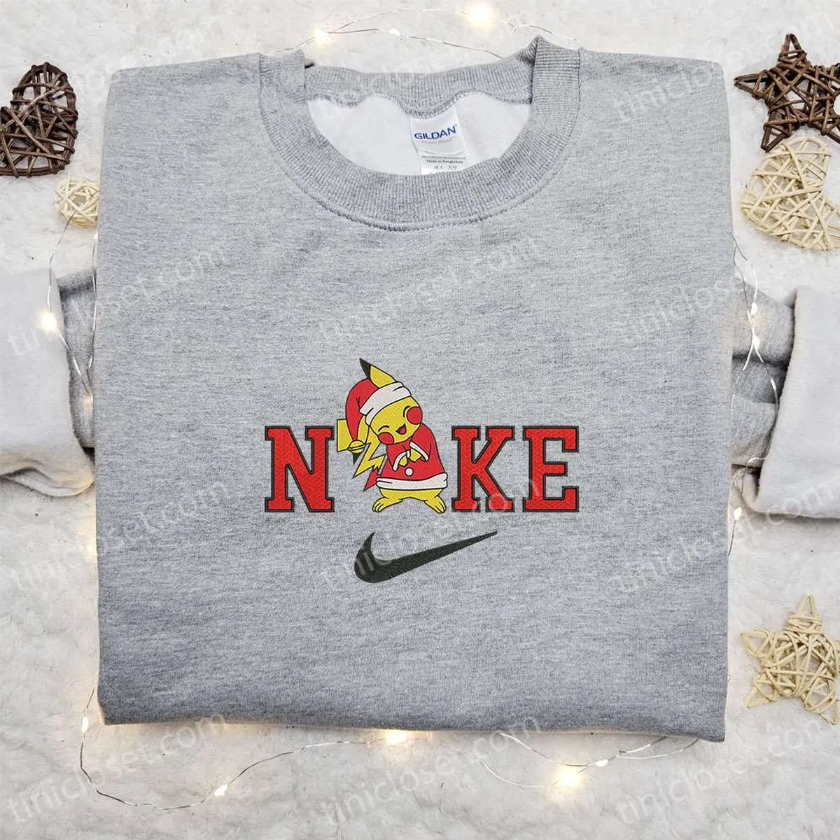Nike x Pikachu Santa Claus Embroidered Shirt, Nike Anime Embroidered Sweatshirt, Pokemon Embroidered Hoodie Nike x Pikachu Santa Claus Embroidered Shirt, Nike Anime Embroidered Sweatshirt, Pokemon Embroidered Hoodie