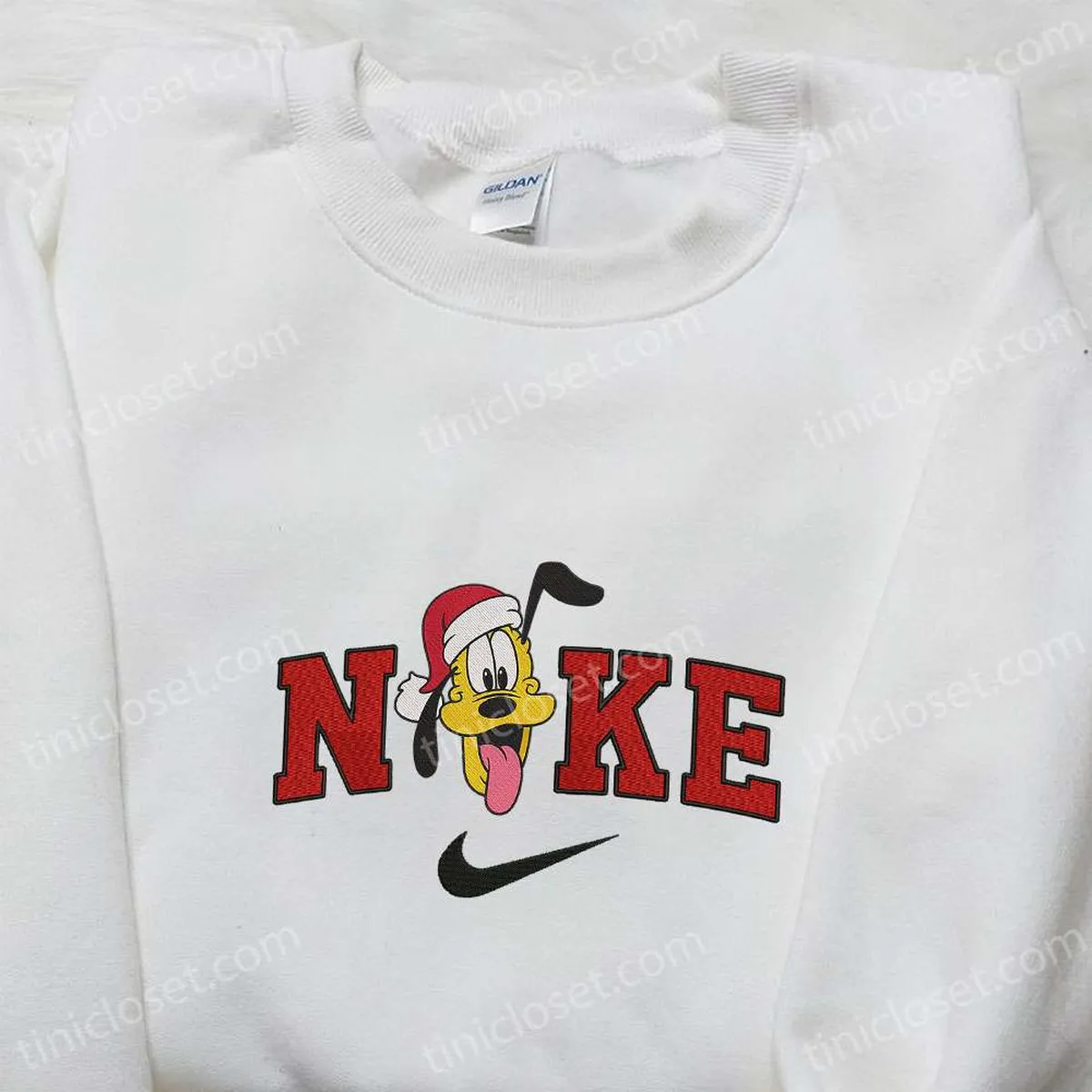 Nike x Pluto Head Xmas Embroidered Sweatshirt, Disney Characters Embroidered Hoodie, Best Christmas Gifts for Family