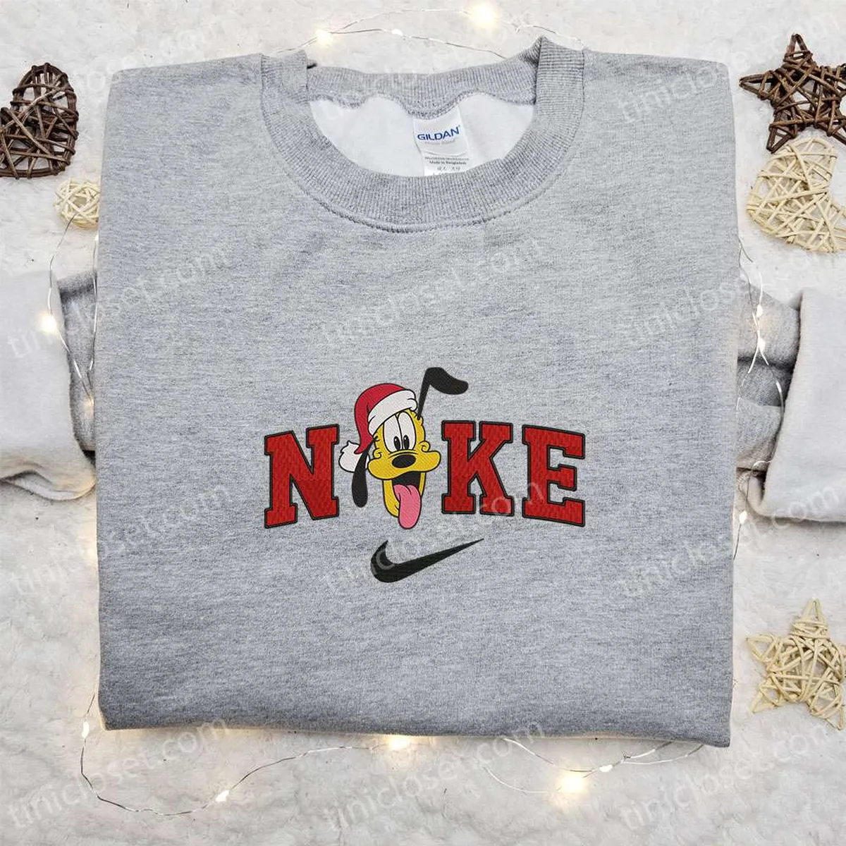 Nike x Pluto Head Xmas Embroidered Sweatshirt, Disney Characters Embroidered Hoodie, Best Christmas Gifts for Family Nike x Pluto Head Xmas Embroidered Sweatshirt, Disney Characters Embroidered Hoodie, Best Christmas Gifts for Family