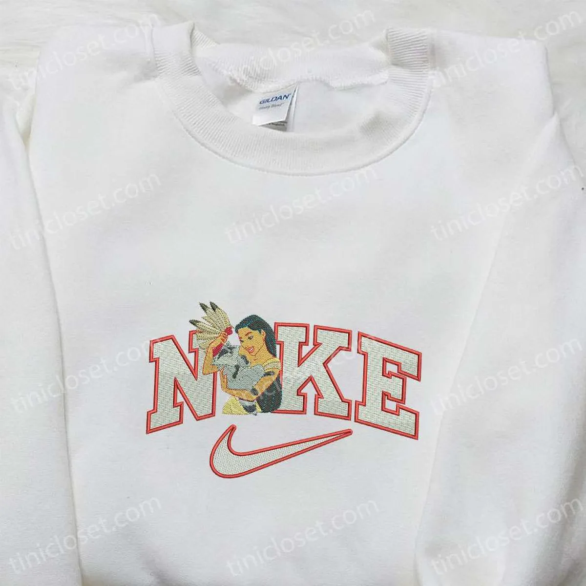 Nike x Pocahontas and Meeko Embroidered Sweatshirt, Pocahontas Disney Embroidered Shirt, Best Gift Ideas Nike x Pocahontas and Meeko Embroidered Sweatshirt, Pocahontas Disney Embroidered Shirt, Best Gift Ideas