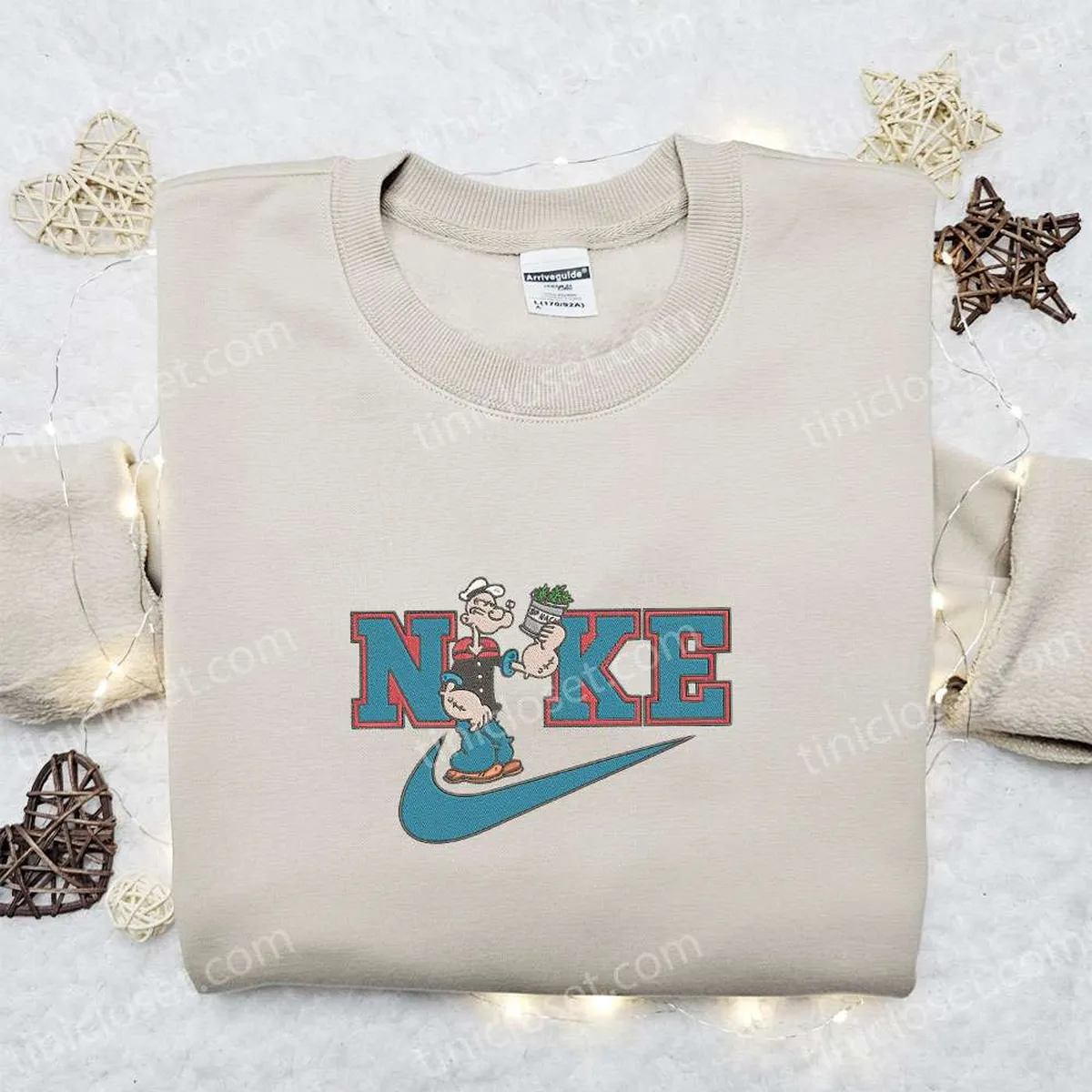 Nike x Popeye Embroidered Sweatshirt, Popeye Cartoon Embroidered Shirt, Best Gift Ideas Nike x Popeye Embroidered Sweatshirt, Popeye Cartoon Embroidered Shirt, Best Gift Ideas