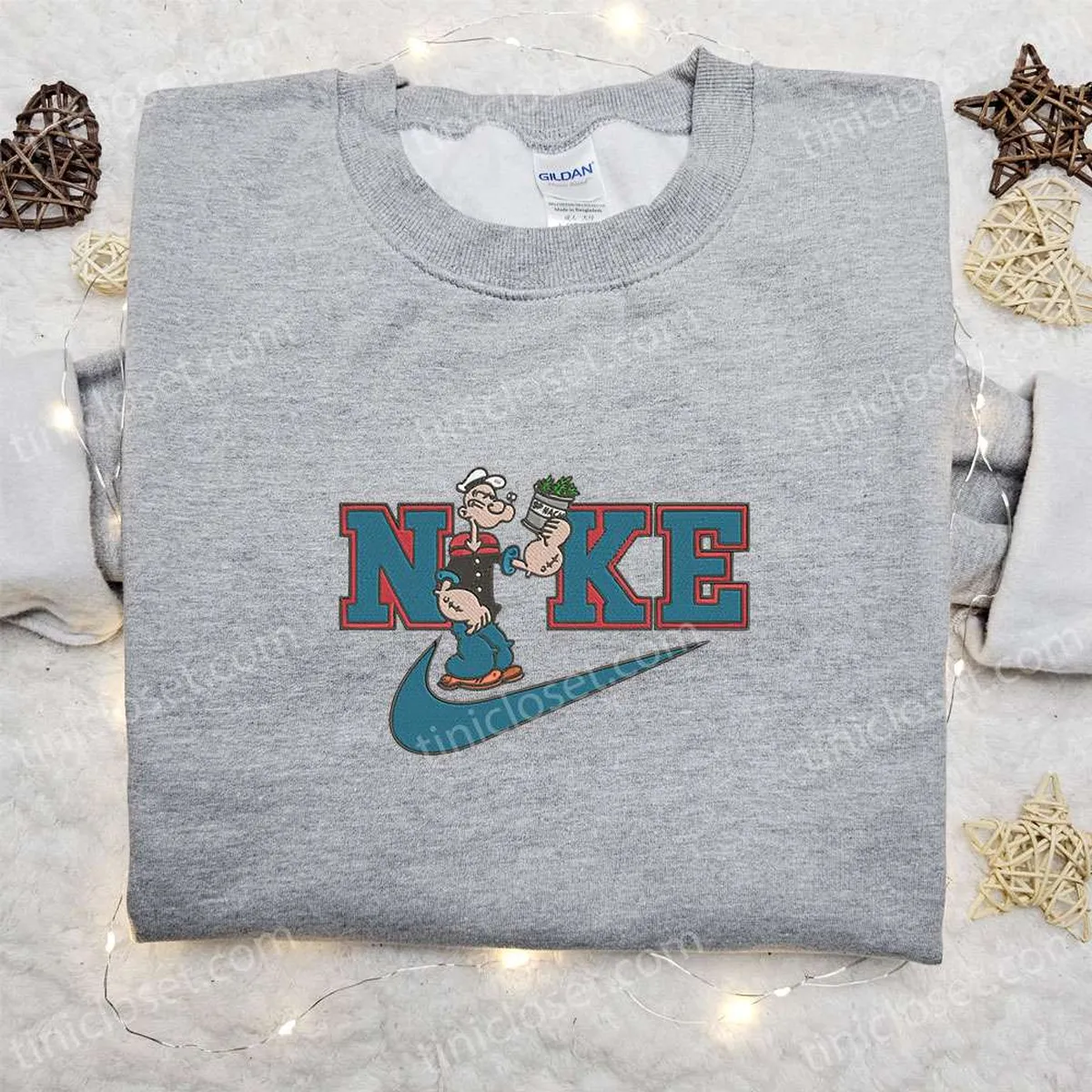 Nike x Popeye Embroidered Sweatshirt, Popeye Cartoon Embroidered Shirt, Best Gift Ideas Nike x Popeye Embroidered Sweatshirt, Popeye Cartoon Embroidered Shirt, Best Gift Ideas