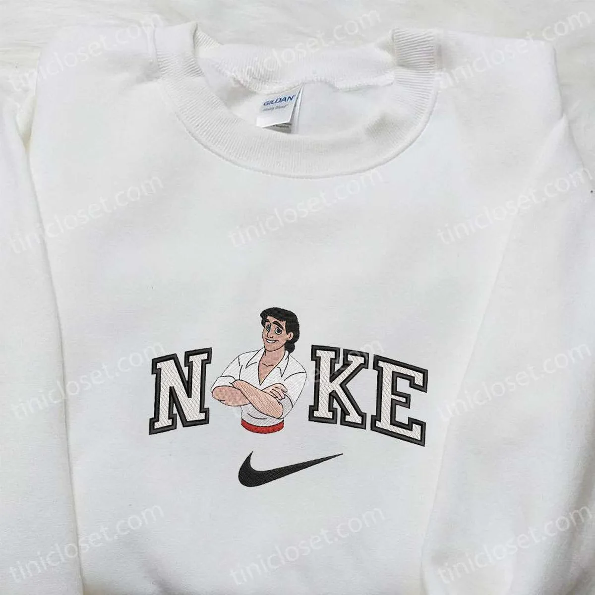 Nike x Prince Eric Embroidered Sweatshirt, The Little Mermaid Disney Plus Embroidered Shirt, Best Gift Ideas For All Occasions Nike x Prince Eric Embroidered Sweatshirt, The Little Mermaid Disney Plus Embroidered Shirt, Best Gift Ideas For All Occasions