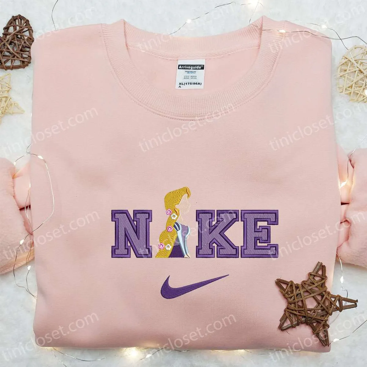 Nike x Rapunzel Princess Embroidered Sweatshirt, Tangled Disney Embroidered Shirt, Best Gift Ideas