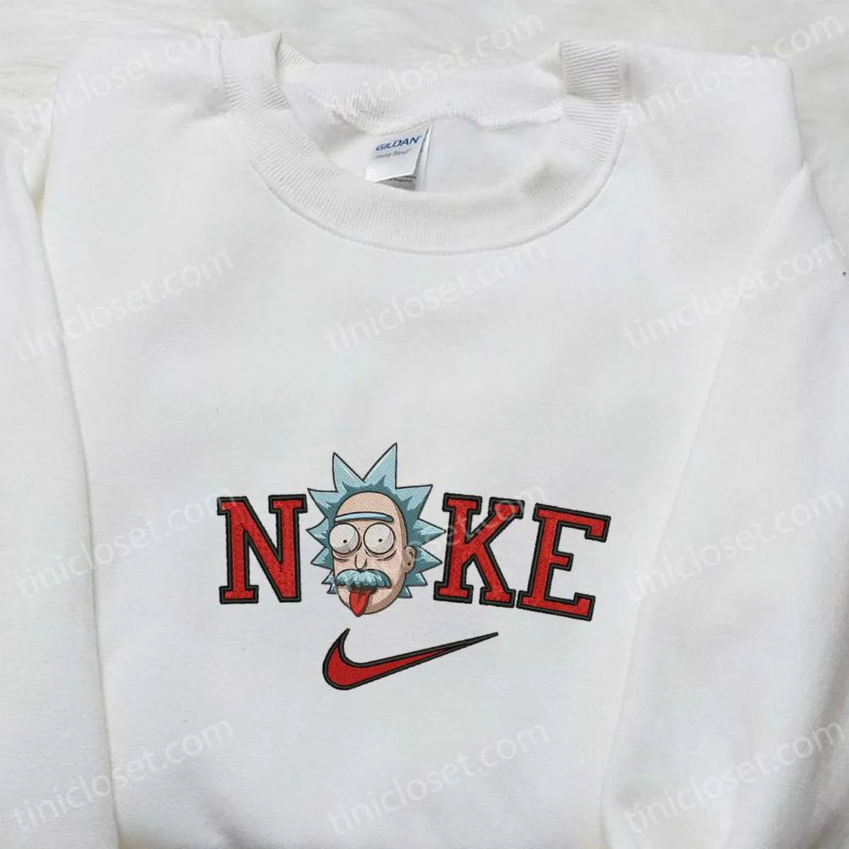 Nike x Rick Embroidered Hoodie, Rick and Morty Embroidered Sweatshirt, Nike Inspired Embroidered T-shirt