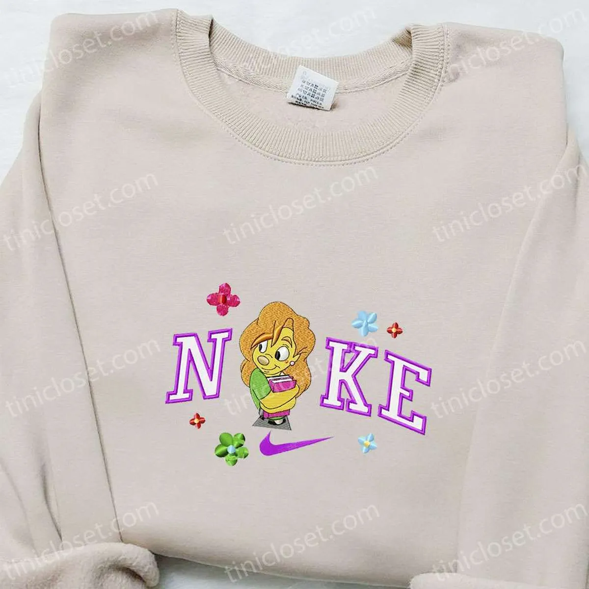 Nike x Roxanne Embroidered Shirt, A Goofy Movie Characters Embroidered Sweatshirt, Nike Inspired Embroidered Hoodie