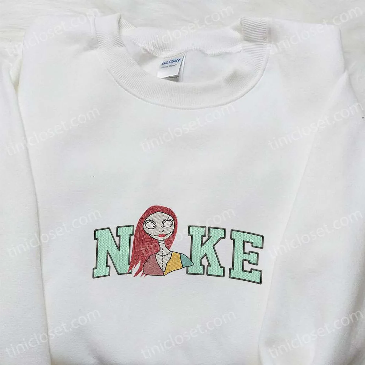 Nike x Sally Embroidered Shirt, The Nightmare Before Christmas Embroidered Hoodie, Nike Inspired Embroidered Sweatshirt