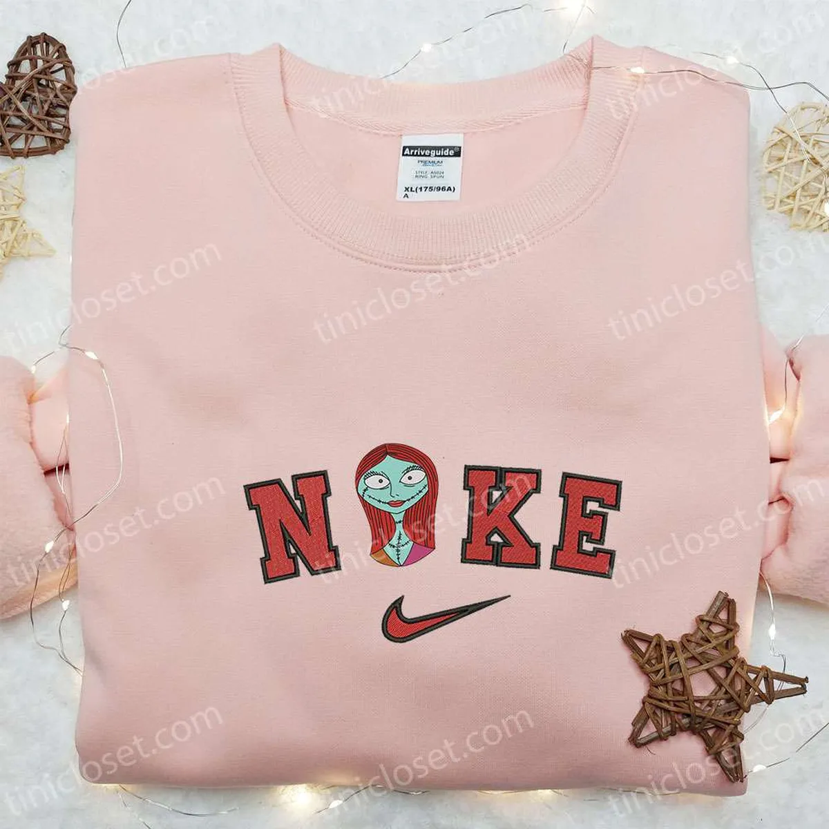 Nike x Sally Face Embroidered Shirt, The Nightmare Before Christmas Embroidered Shirt, Nike Inspired Embroidered Shirt