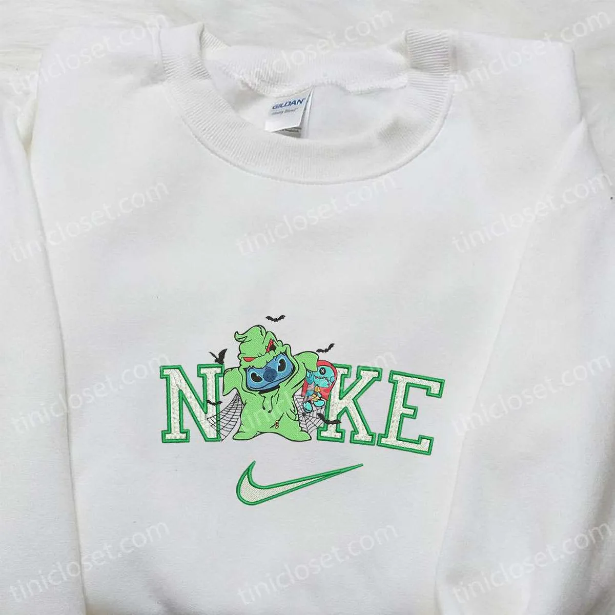 Nike x Sally Stitch Oogie Boogie Embroidered Shirt, Nike Inspired Embroidered Shirt, Amazing Embroidered Shirt