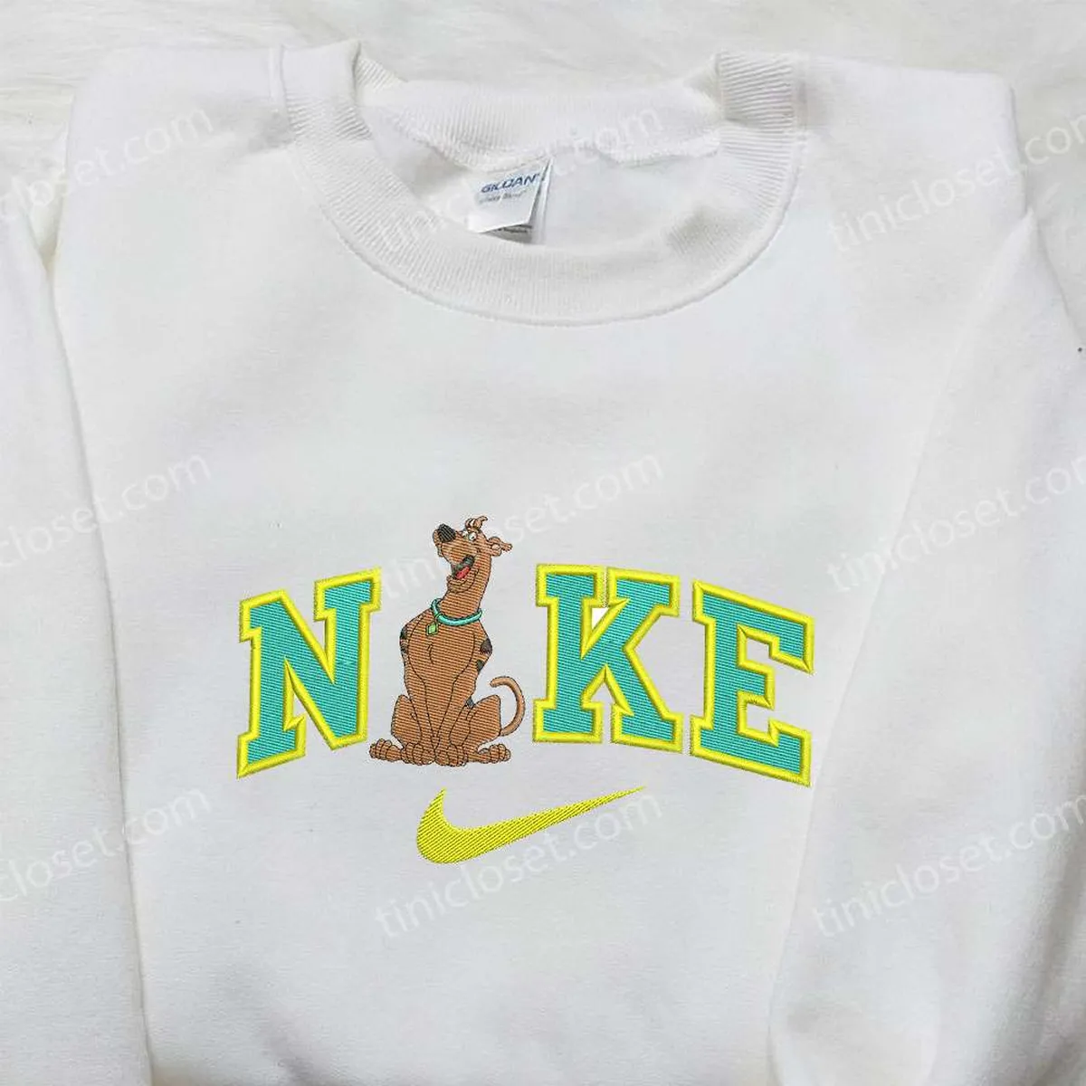 Nike x Scooby Doo Embroidered Sweatshirt, Scooby Doo Embroidered Shirt, Nike Inspired Embroidered Shirt