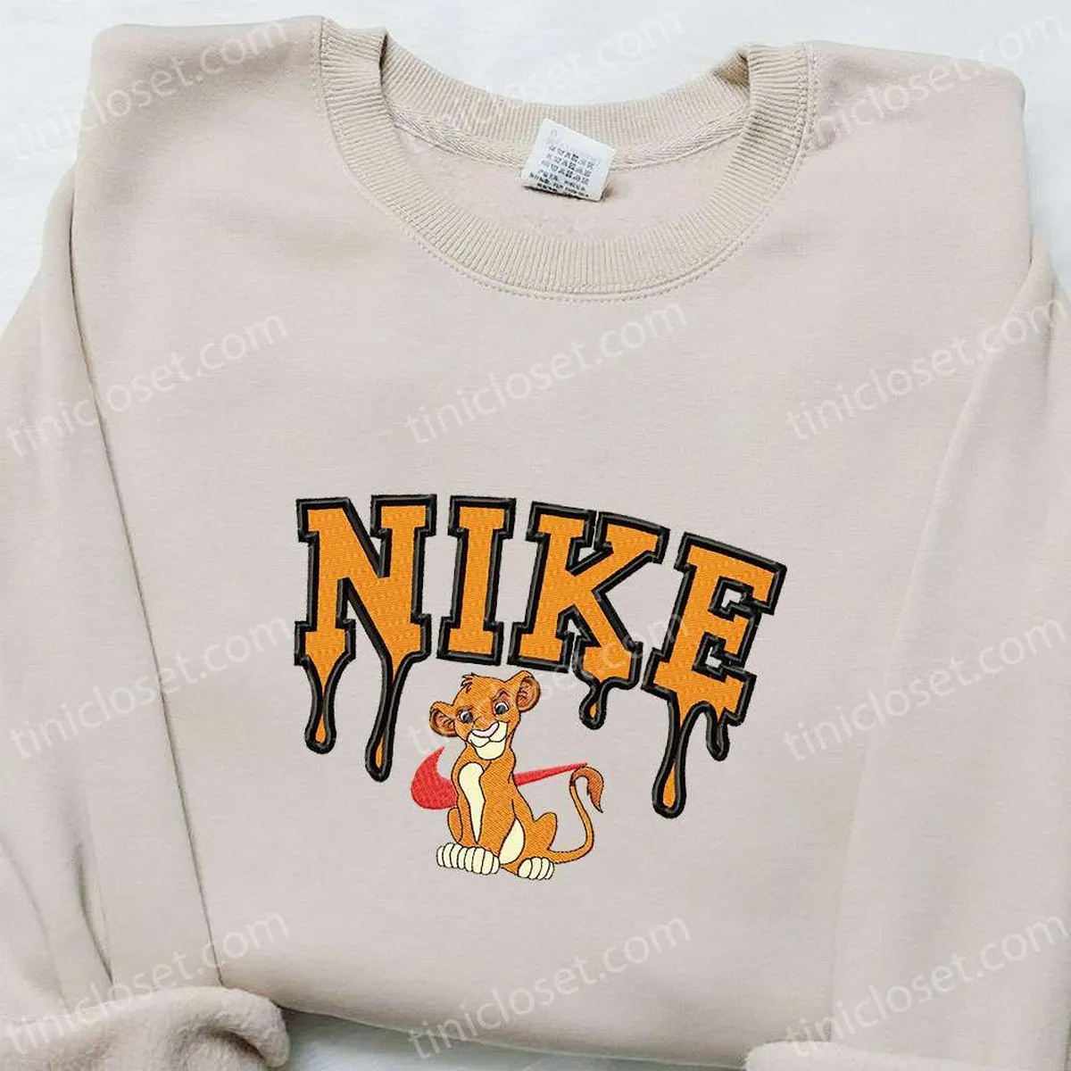 Nike x Simba Embroidered Shirt, Nike Inspired Embroidered T-shirt, Best Gift Ideas for Family