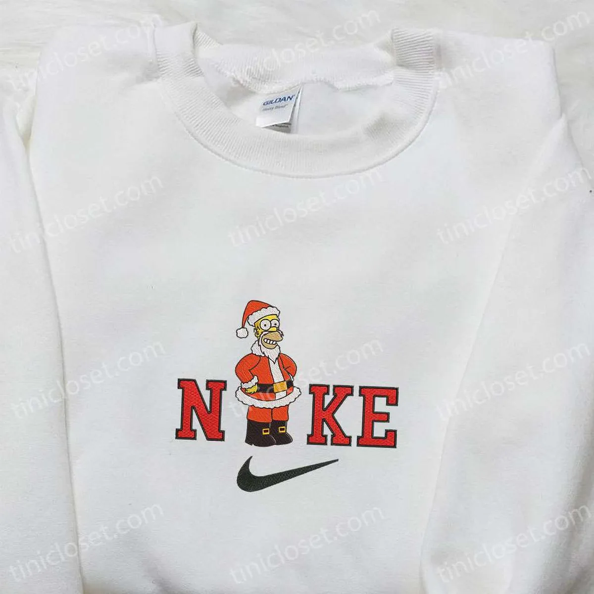 Nike x Simpson Christmas Embroidered Sweatshirt, Nike Inspired Embroidered Sweatshirt, Best Christmas Gift Ideas