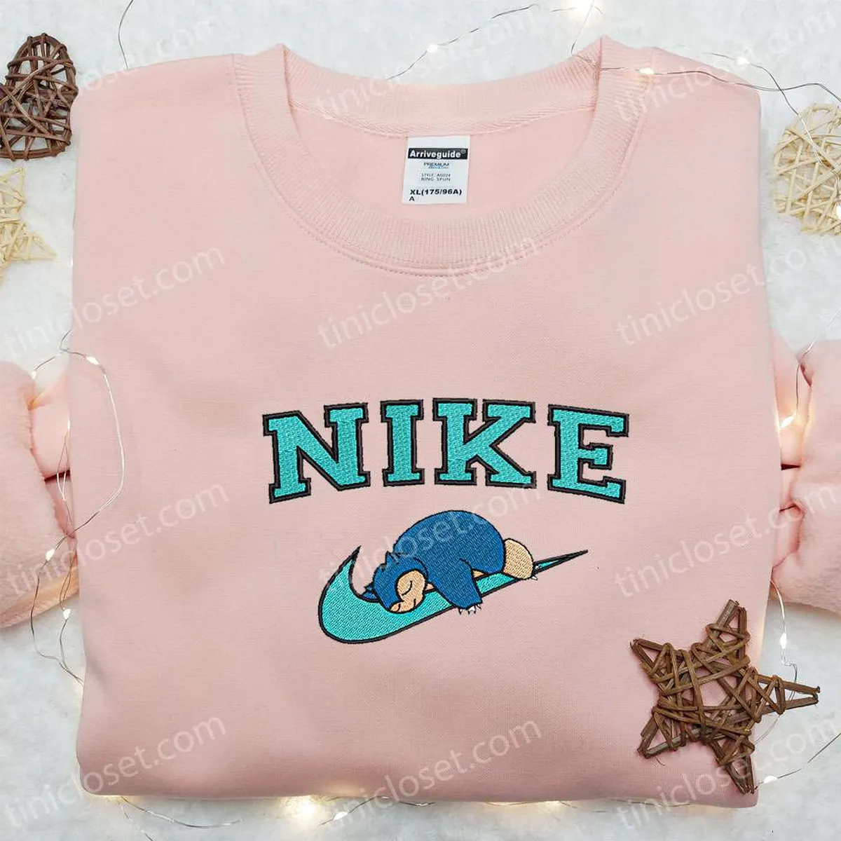 Nike x Snorlax Anime Embroidered Sweatshirt, Pokemon Embroidered Shirt, Best Gift Ideas for Family