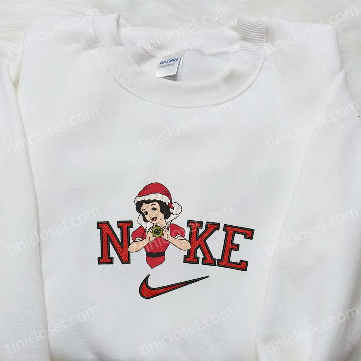 Nike x Snow White Princess Christmas Embroidered Sweatshirt, Custom Nike Embroidered Hoodie, Best Christmas Gifts for Her