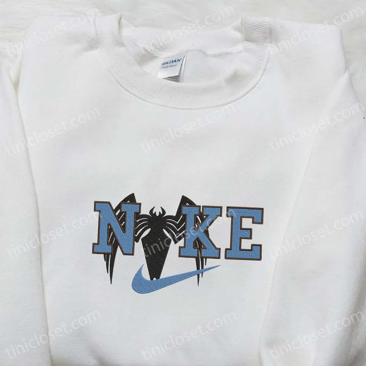 Nike x Spider Embroidered Shirt, Nike Inspired Embroidered Hoodie, Cool Embroidered Sweatshirt