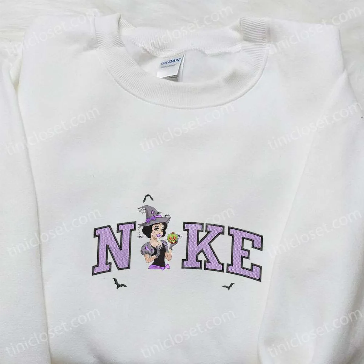 Nike x Spooky Princess Poison Apple Embroidered Shirt, Amazing Halloween Embroidered Shirt, Nike Inspired Embroidered Shirt