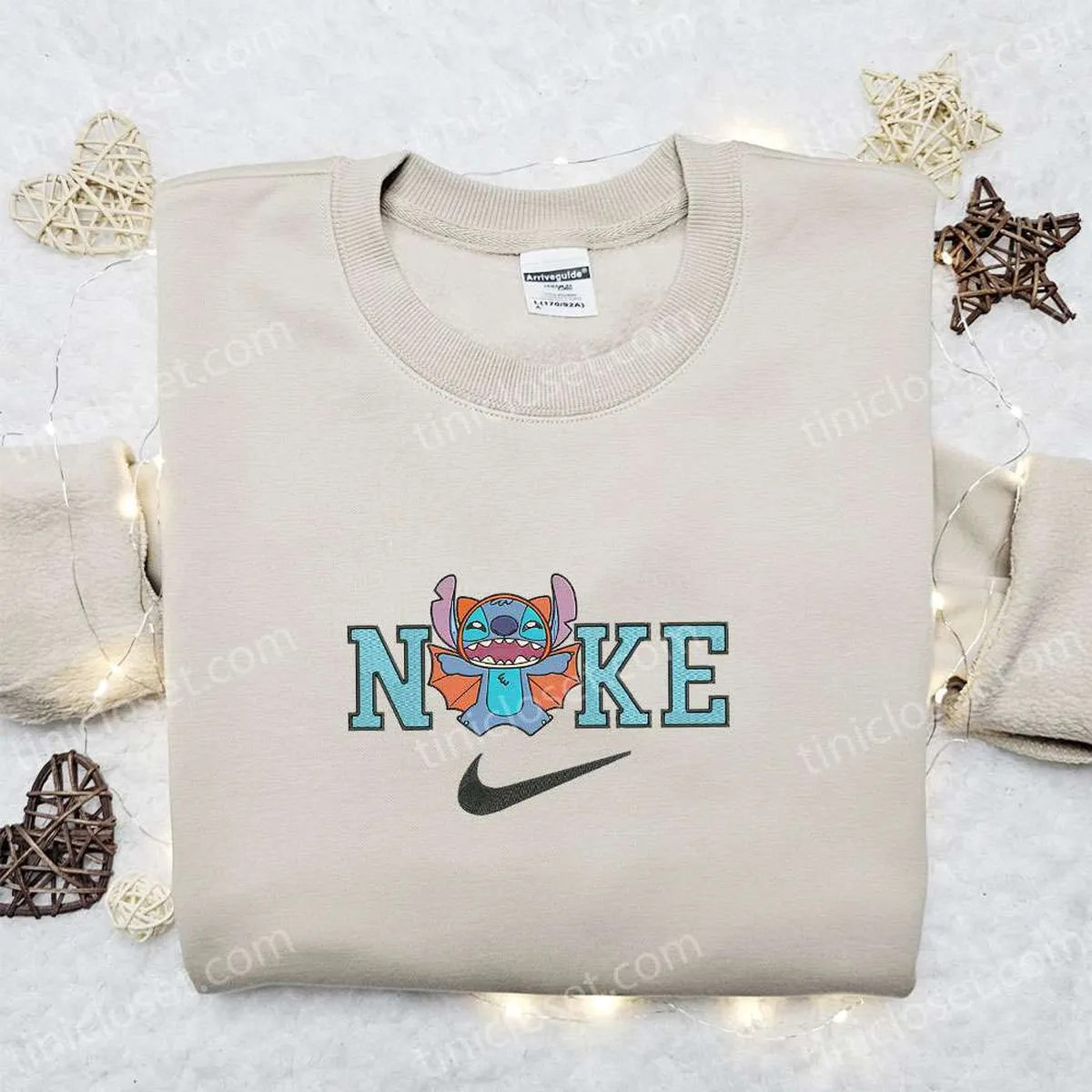 Nike x Stitch Bat Halloween Embroidered Shirt, Nike Inspired Embroidered Shirt, Cute Embroidered Shirt Nike x Stitch Bat Halloween Embroidered Shirt, Nike Inspired Embroidered Shirt, Cute Embroidered Shirt