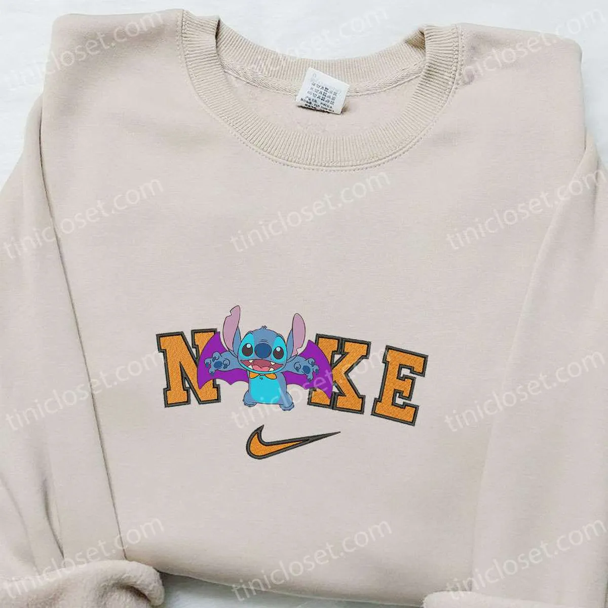 Nike x Stitch Bat Halloween Embroidered Sweatshirt, Walt Disney Characters Embroidered Shirt, Best Halloween Gift Ideas