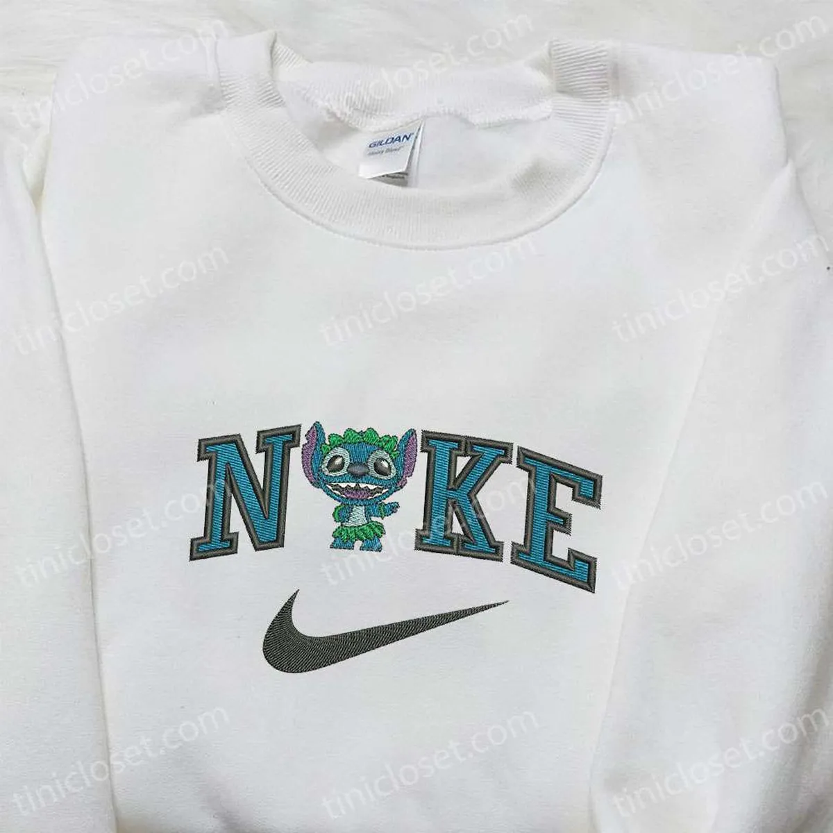 Nike x Stitch Dance Cartoon Embroidered Sweatshirt, Disney Characters Embroidered Hoodie, Best Gift for Family Nike x Stitch Dance Cartoon Embroidered Sweatshirt, Disney Characters Embroidered Hoodie, Best Gift for Family