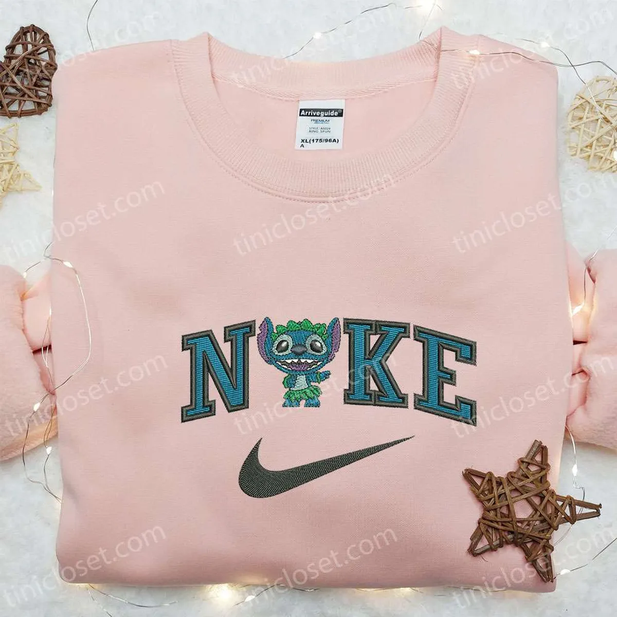 Nike x Stitch Dance Cartoon Embroidered Sweatshirt, Disney Characters Embroidered Hoodie, Best Gift for Family Nike x Stitch Dance Cartoon Embroidered Sweatshirt, Disney Characters Embroidered Hoodie, Best Gift for Family