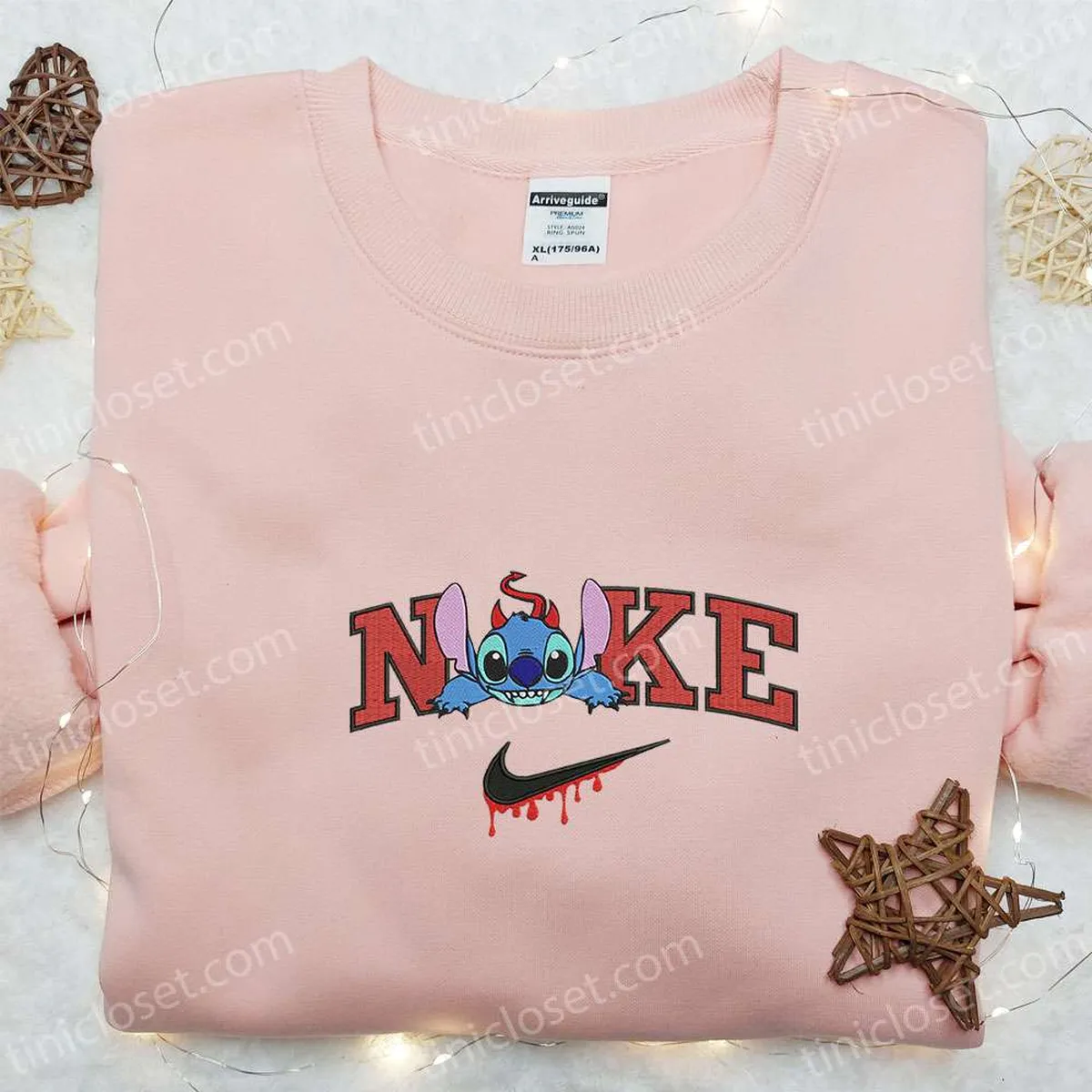 Nike x Stitch Devil Boogie Embroidered Shirt, Halloween Embroidered Sweatshirt, Disney Characters Embroidered T-shirt Nike x Stitch Devil Boogie Embroidered Shirt, Halloween Embroidered Sweatshirt, Disney Characters Embroidered T-shirt