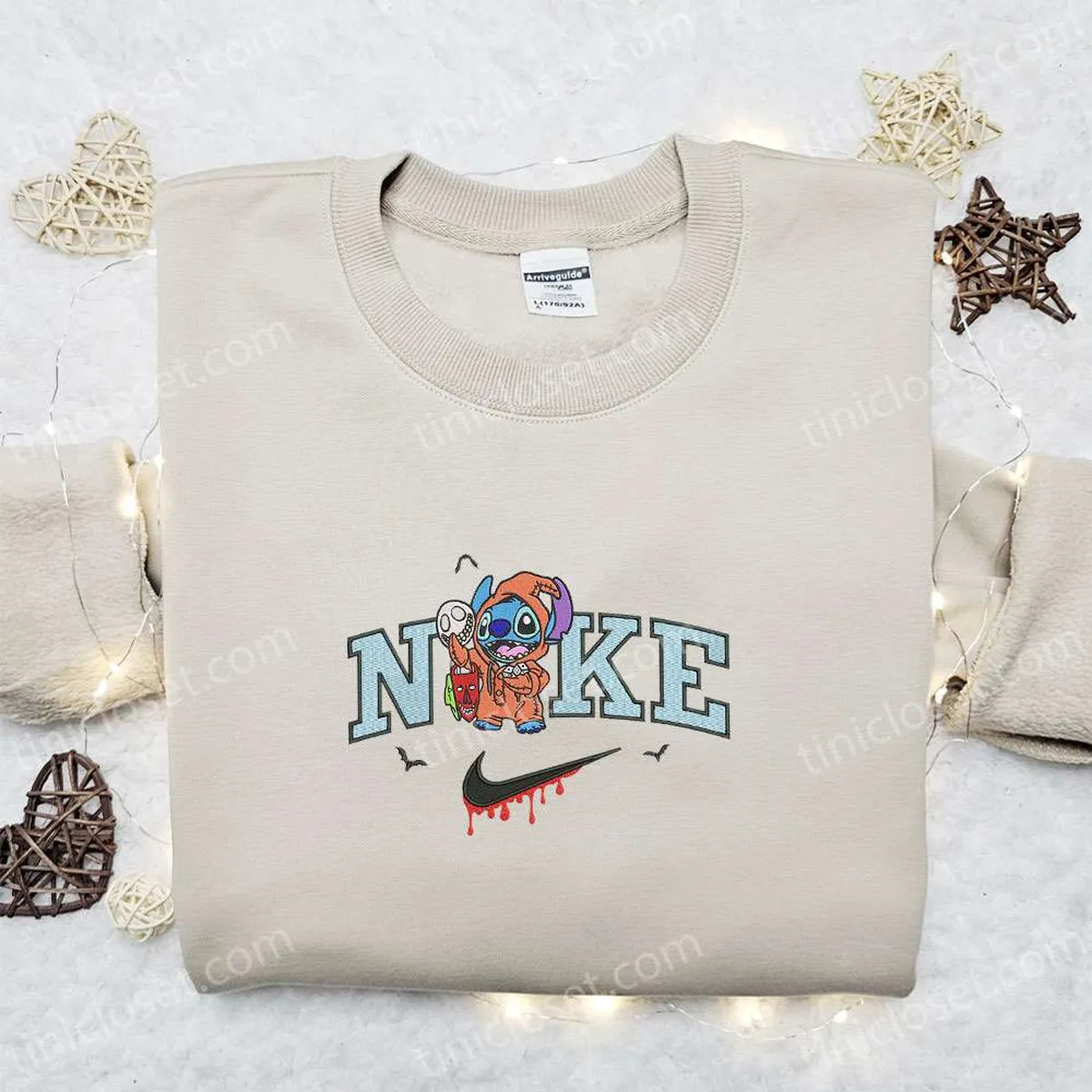 Nike x Stitch Disguise Oogie Boogie Embroidered Shirt, Halloween Embroidered Sweatshirt, Disney Characters Embroidered T-shirt Nike x Stitch Disguise Oogie Boogie Embroidered Shirt, Halloween Embroidered Sweatshirt, Disney Characters Embroidered T-shirt