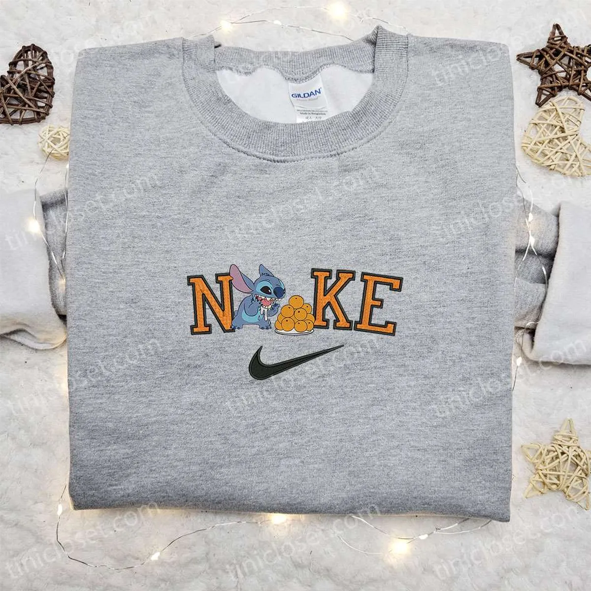 Nike x Stitch Hungry Embroidered Sweatshirt, Disney Embroidered Shirt, Best Birthday Gift Ideas