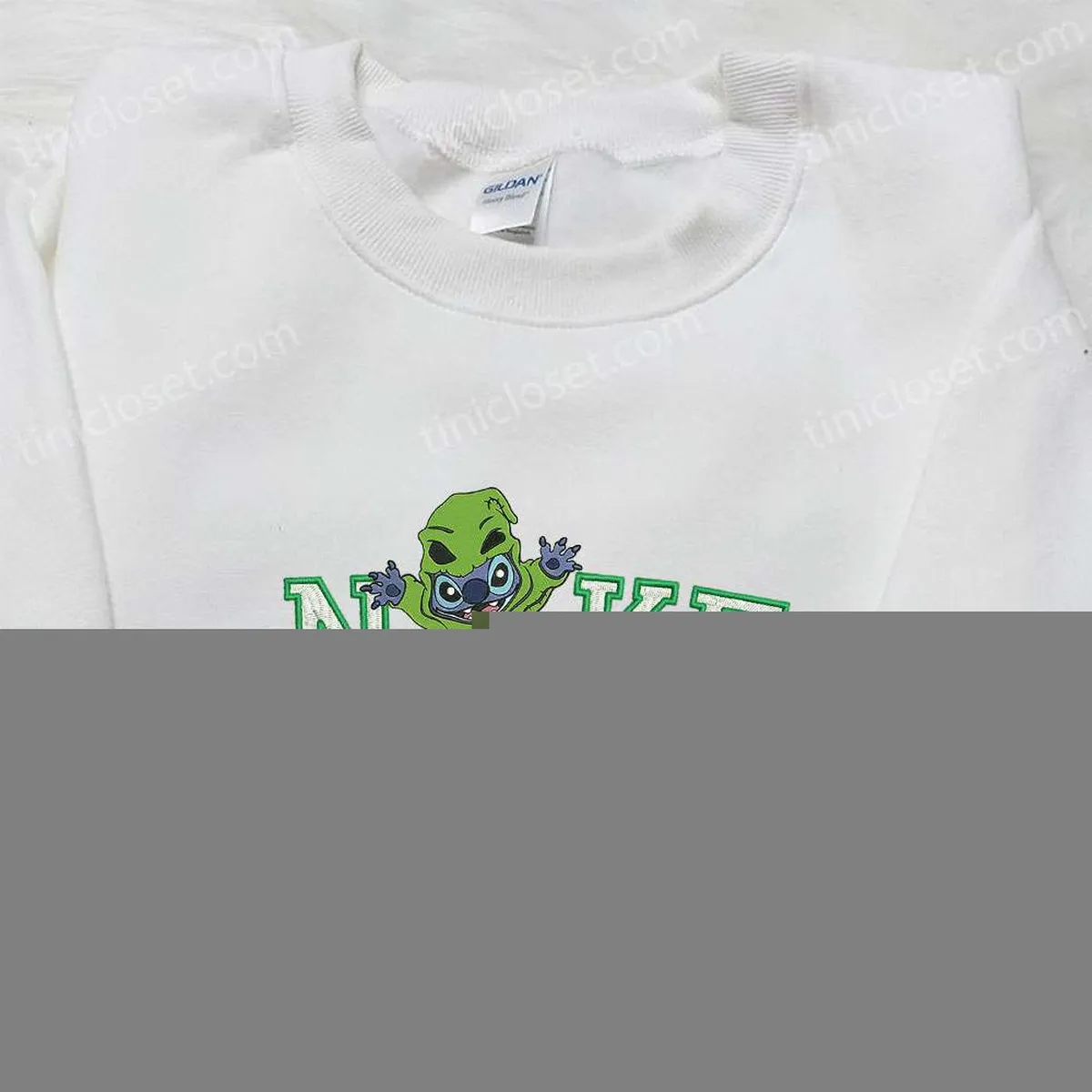 Nike x Stitch Oogie Boogie Embroidered Sweatshirt, Halloween Disney Embroidered T-shirt, Custom Nike Embroidered Hoodie