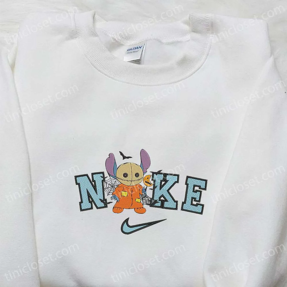 Nike x Stitch Sam Trick R Treat Embroidered T-shirt, Nike Inspired Embroidered Hoodie, Best Gifts for Family