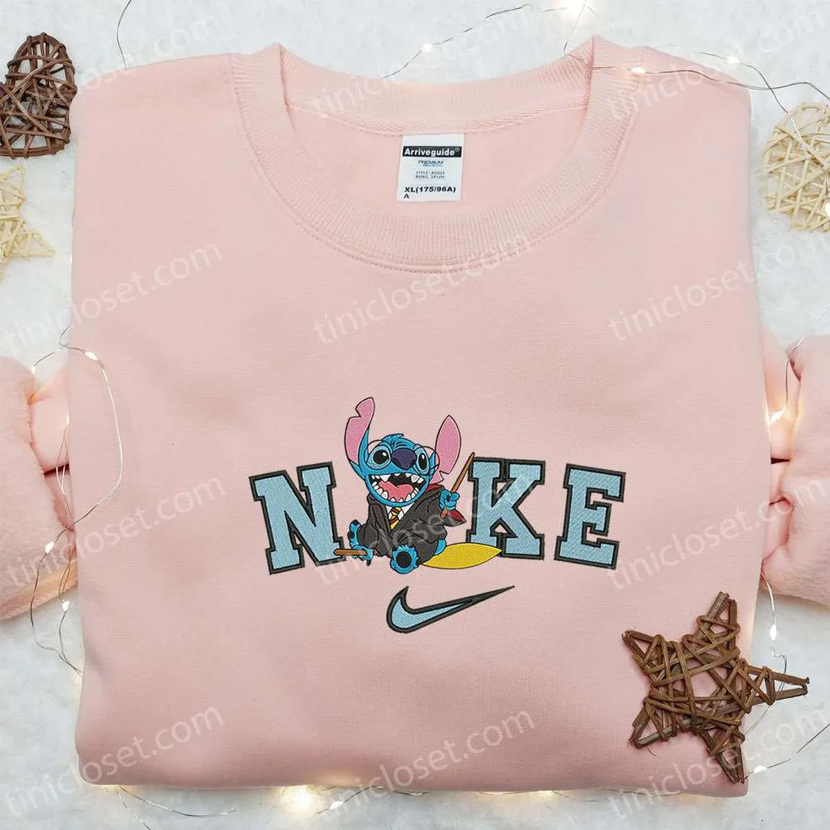 Nike x Stitch Witch Embroidered Shirt, Halloween Embroidered Shirt, Disney Characters Embroidered Shirt, Nike Inspired Embroidered Shirt