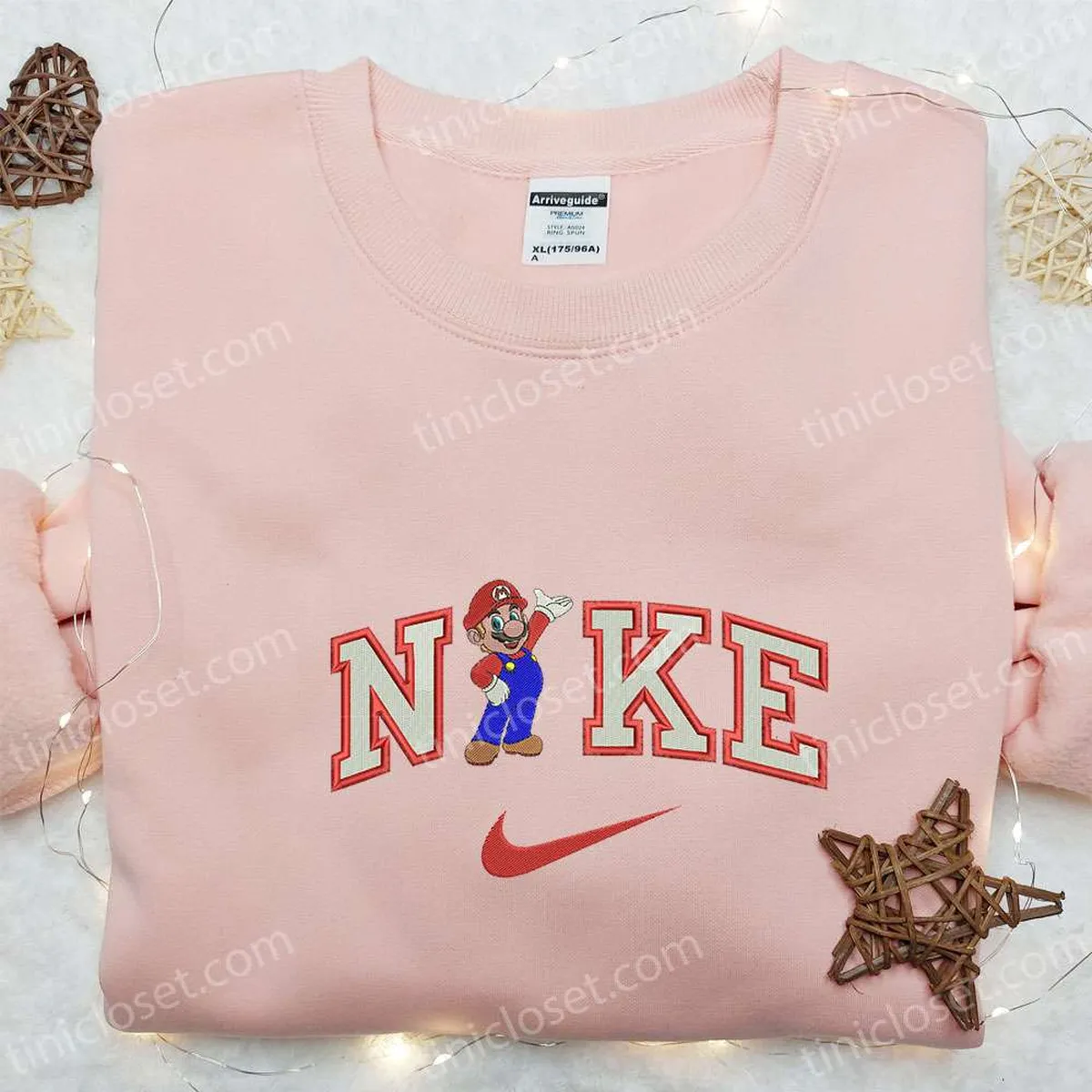 Nike x Super Mario Game Embroidered Sweatshirt, Nike Inspired Embroidered Shirt, Best Gift Ideas