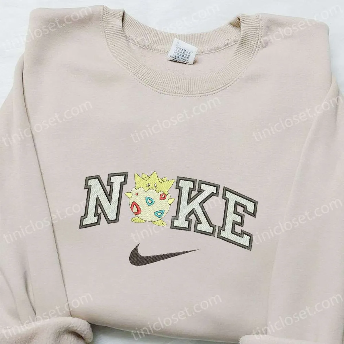 Nike x Togepi Anime Embroidered Hoodie, Pokemon Embroidered Hoodie, Best Gift for Family