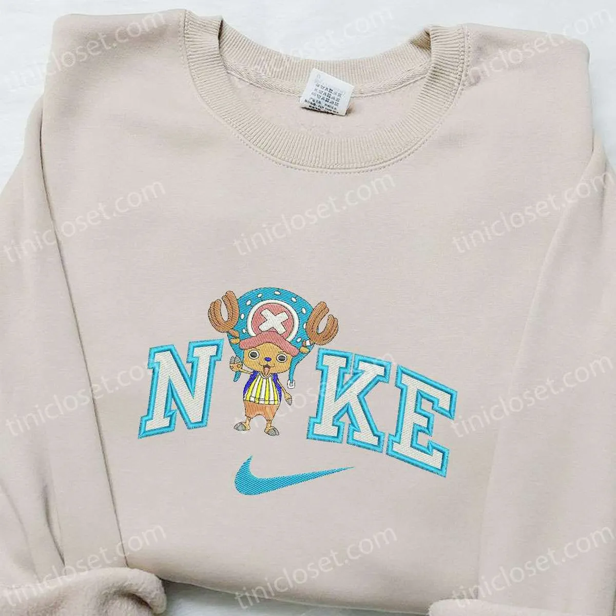 Nike x Tony Chopper Anime Embroidered Sweatshirt, Nike Inspired Embroidered Hoodie, Best Birthday Gift Ideas