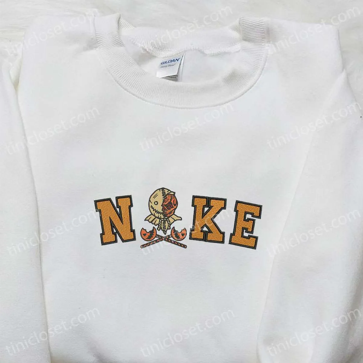 Nike x Trick R Treat Sam Embroidered Hoodie, Amazing Halloween Embroidered Sweatshirt, Nike Inspired Embroidered Shirt