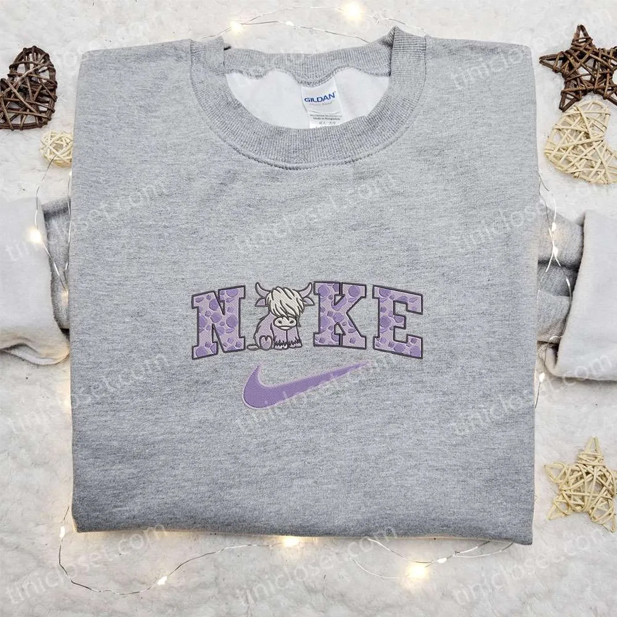 Nike x Violet Cow Embroidered Sweatshirt, Animal Embroidered Shirt, Best Gift Ideas For All Occasions