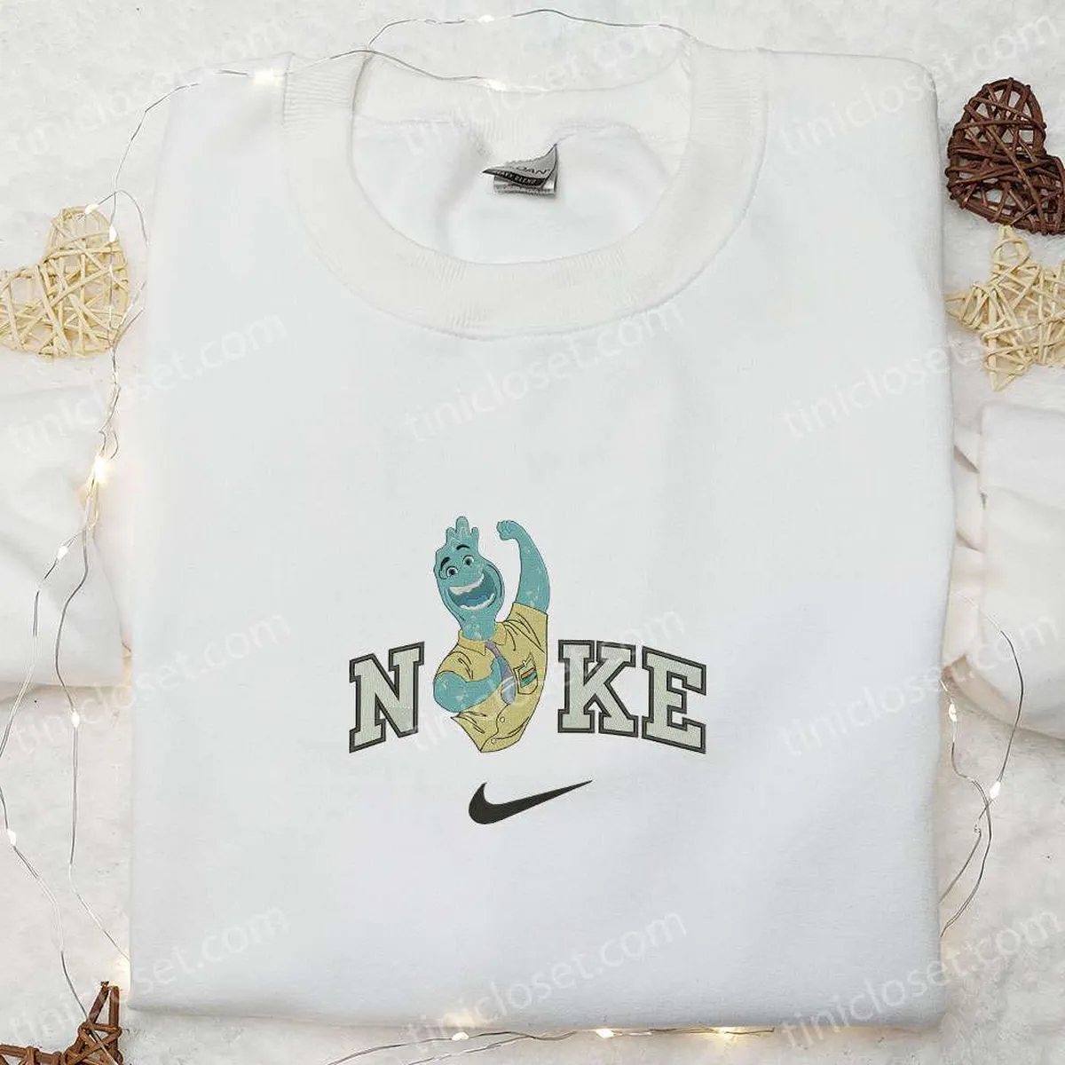 Nike x Wade Ripple Disney Embroidered Sweatshirt, Elemental Characters Embroidered Hoodie, Custom Nike Embroidered Shirt