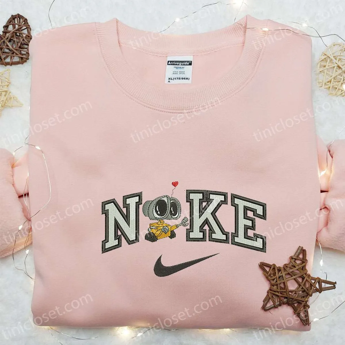 Nike x Wall-E Cartoon Embroidered Sweatshirt, Disney Characters Embroidered Hoodie, Best Birthday Gift Ideas