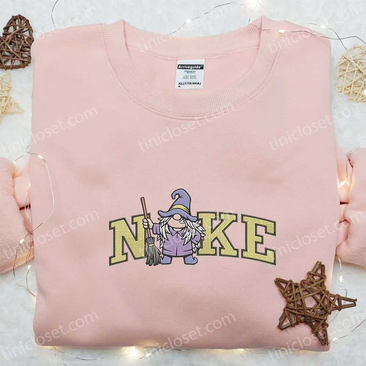 Nike x Wizard Gnome Embroidered Hoodie, Amazing Halloween Embroidered T-shirt, Nike Inspired Embroidered Sweatshirt