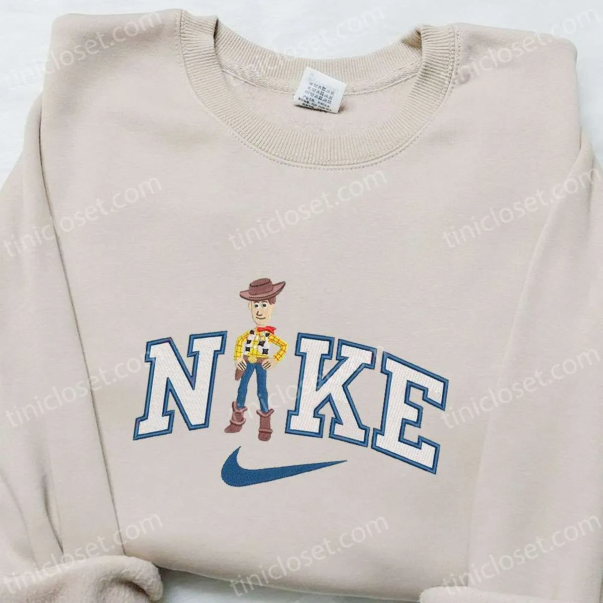 Nike x Woody Cartoon Embroidered Sweatshirt, Disney Characters Embroidered T-shirt, Best Gift Ideas for Family