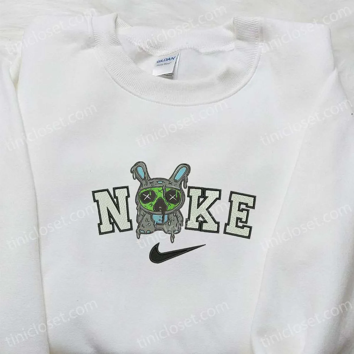 Nike x Zombie Stitch Embroidered Sweatshirt, Disney Halloween Embroidered Hoodie, Nike Inspired Embroidered Shirt