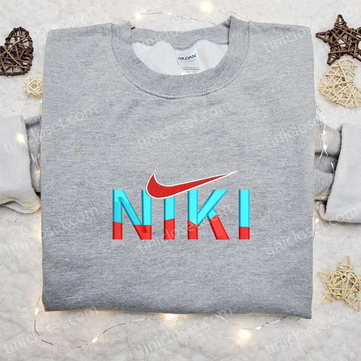 Niki x Nike Embroidered Shirt, Nike Inspired Embroidered Hoodie, Best Gifts For Family