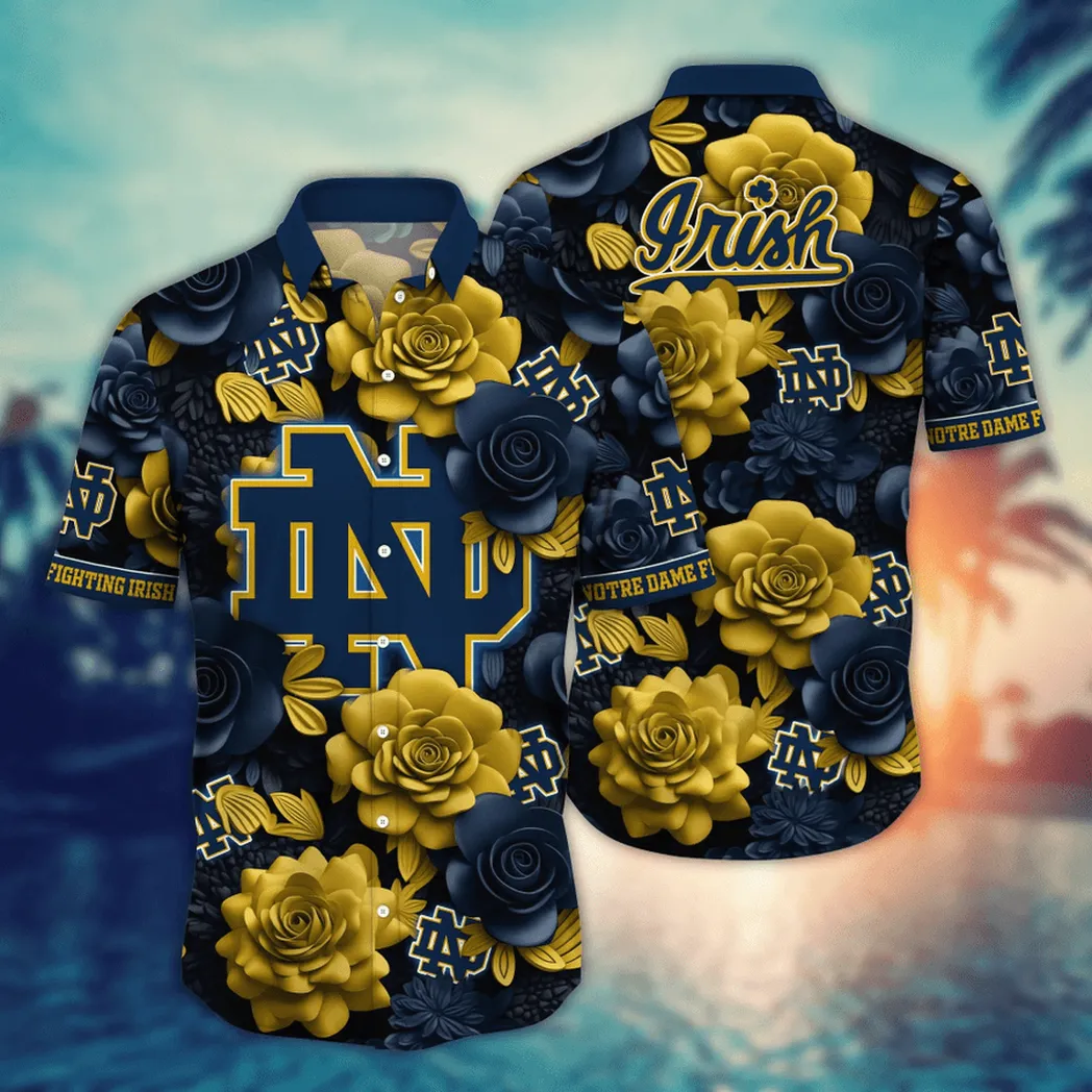 Notre Dame Fighting Irish NCAA Flower Aloha Hawaiian Shirt, Summer Football Shirts VPHWA2451153919