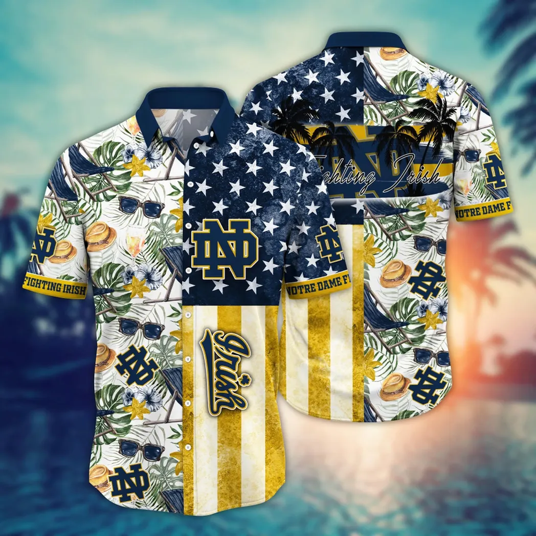 Notre Dame Fighting Irish NCAA Flower Aloha Hawaiian Shirt, Summer Football Shirts VPHWA2451154096