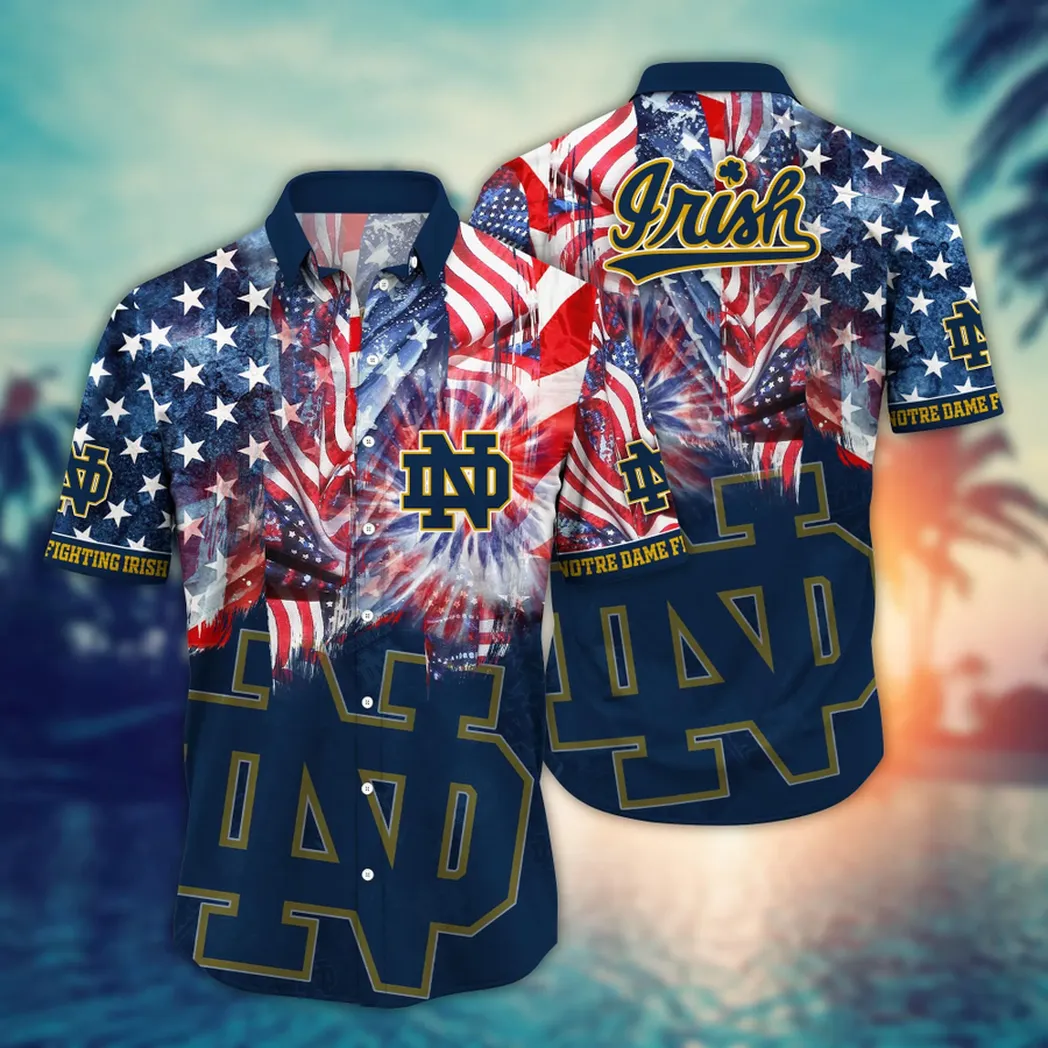 Notre Dame Fighting Irish NCAA Flower Aloha Hawaiian Shirt, Summer Football Shirts VPHWA2451154139